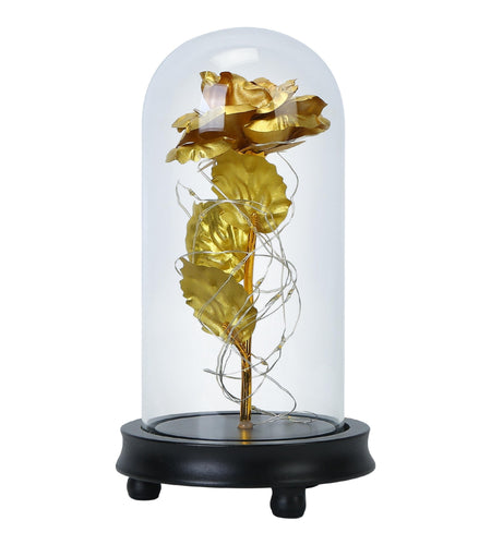 Foil Rose LED String Light Rose Fairy Lamp w/ Glass Dome For Valentines� Day Mother�s Day Wedding Birthday