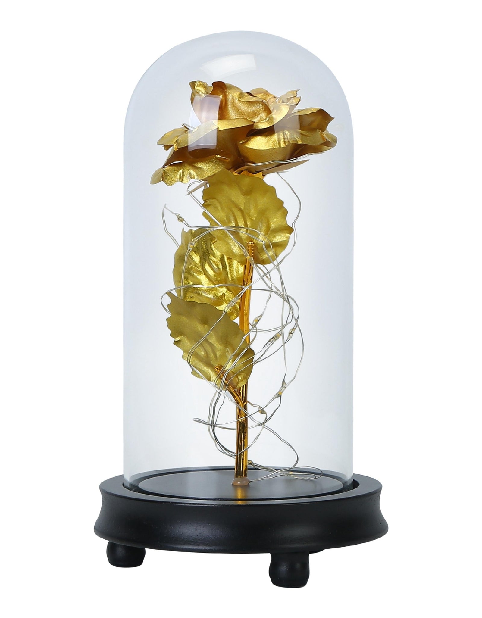 Foil Rose LED String Light Rose Fairy Lamp w/ Glass Dome For Valentines� Day Mother�s Day Wedding Birthday