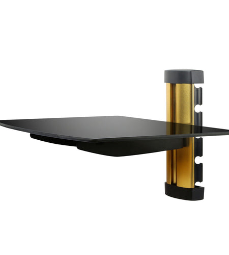 Floating Wall Mounted Strengthened Tempered Glass Shelf for DVD Cable Boxes