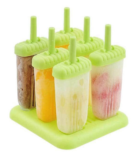 6Pcs Reusable Ice Pop Maker, DIY Ice Cream Bar Mold - Homemade Iced Snacks, Plastic Popsicle Mold