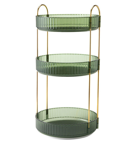 3 Tier Rotating Makeup Organizer 360� Spinning Perfume Cosmetic Storage Tray 55LBS Load Countertop Shelves for Lotion Lipstick