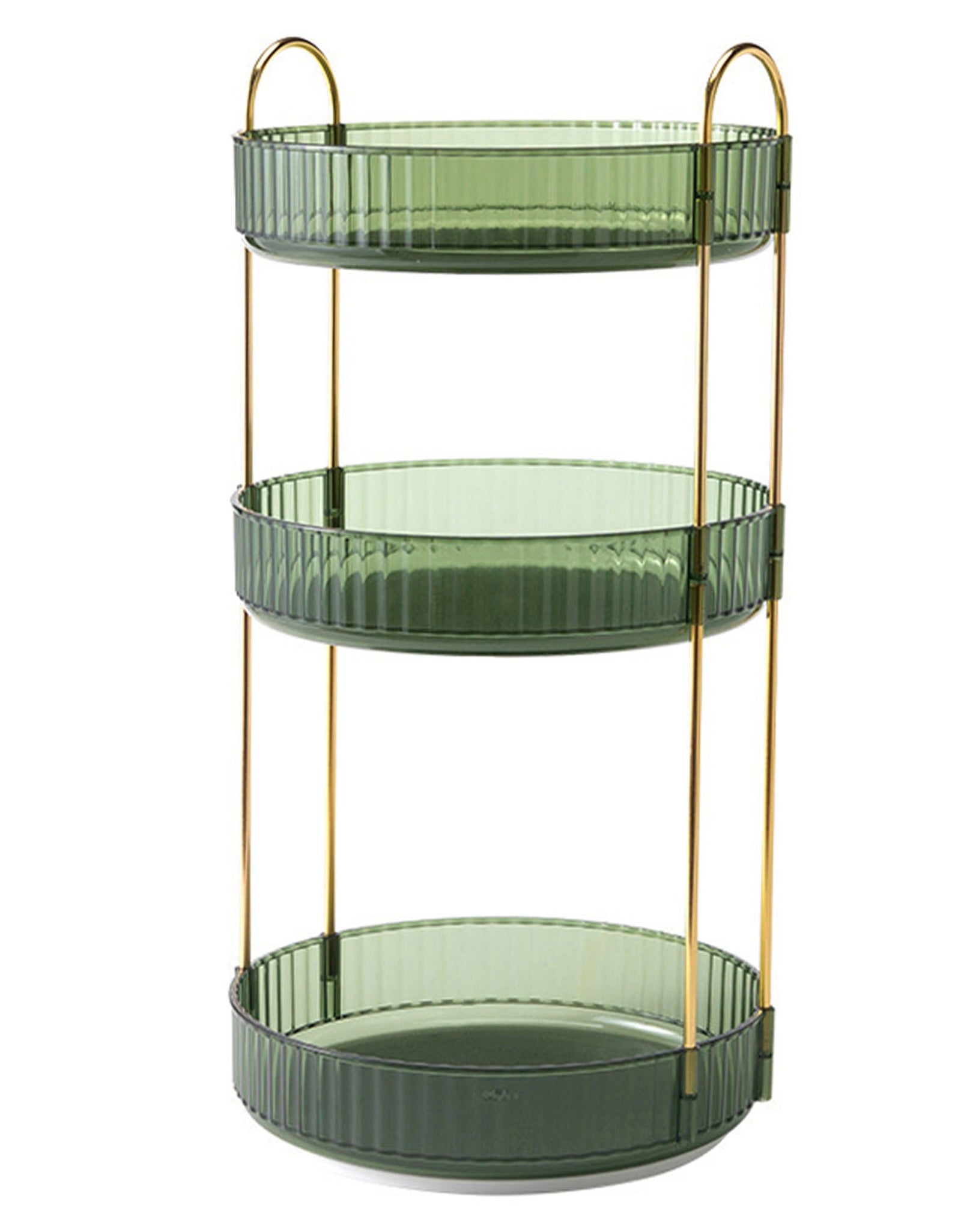 3 Tier Rotating Makeup Organizer 360� Spinning Perfume Cosmetic Storage Tray 55LBS Load Countertop Shelves for Lotion Lipstick