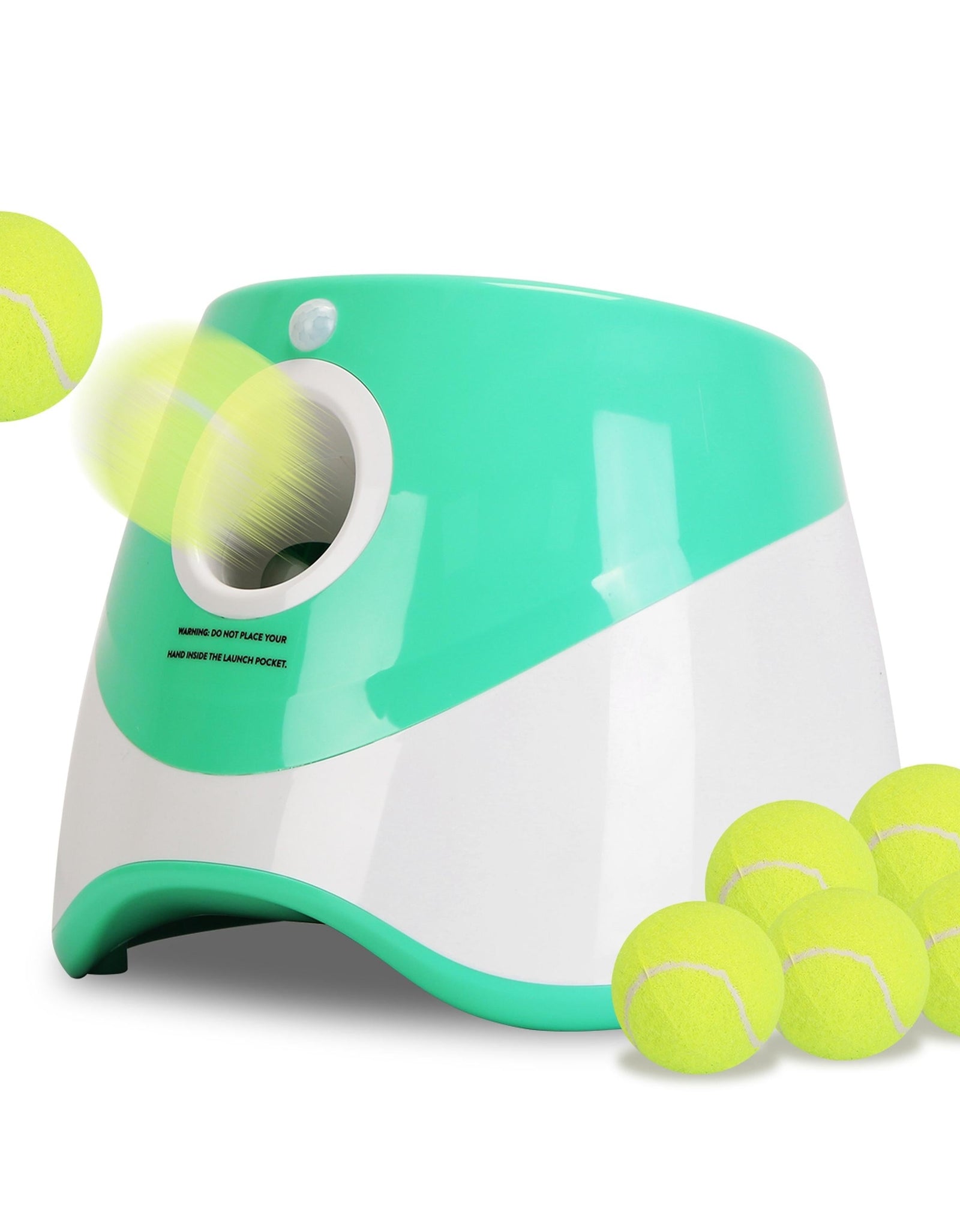 Automatic Dog Ball Launcher, Interactive Fetch, 6 Balls, Adjustable Distance for Small/Medium Dogs