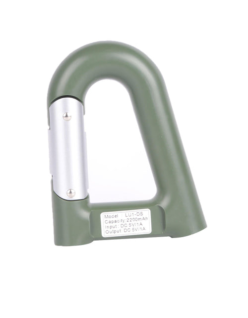 Load image into Gallery viewer, 2200mAh Power Bank w/Emergency Flashlight Compass Carabiner-Shaped Hiking Camping Use
