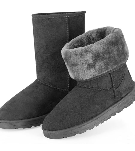 Women�s Waterproof Mid-Calf Snow Boots, Faux Suede, Fur-Lined, Warm & Cozy