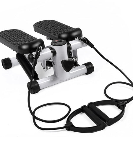 Mini Fitness Stepper w/ 2 Resistance Bands & LCD Monitor - Max 330.7LBS Load - Quiet Stair Stepper