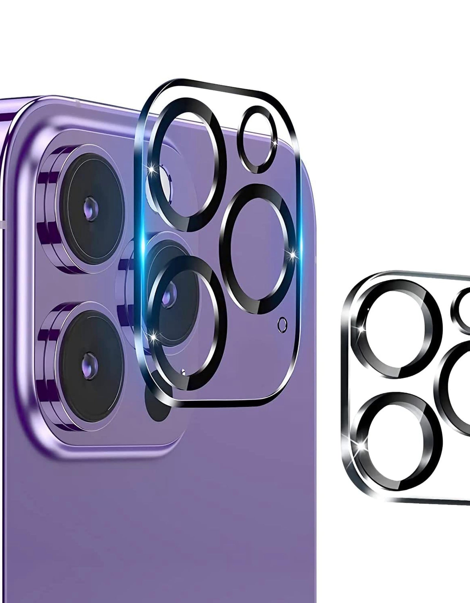 2Packs Ultra HD Camera Lens Protectors 9H Hardness Tempered Glass Camera Lens Protectors Fit for iPhone 14/14Plus/14Pro/14Pro Max/13/13Pro/13Max/12/12