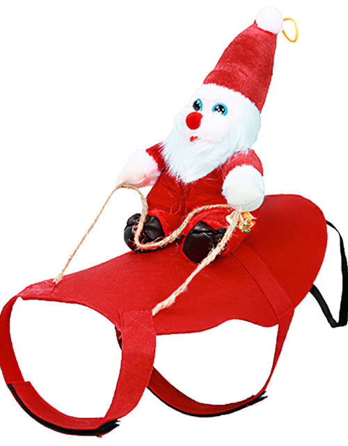 Load image into Gallery viewer, Pet Christmas Costumes Red Winter Coat for Dog Riding Santa Claus with Bell Clothes New Year Outfit Cosplay Costumes Party Dress Up For Cats
