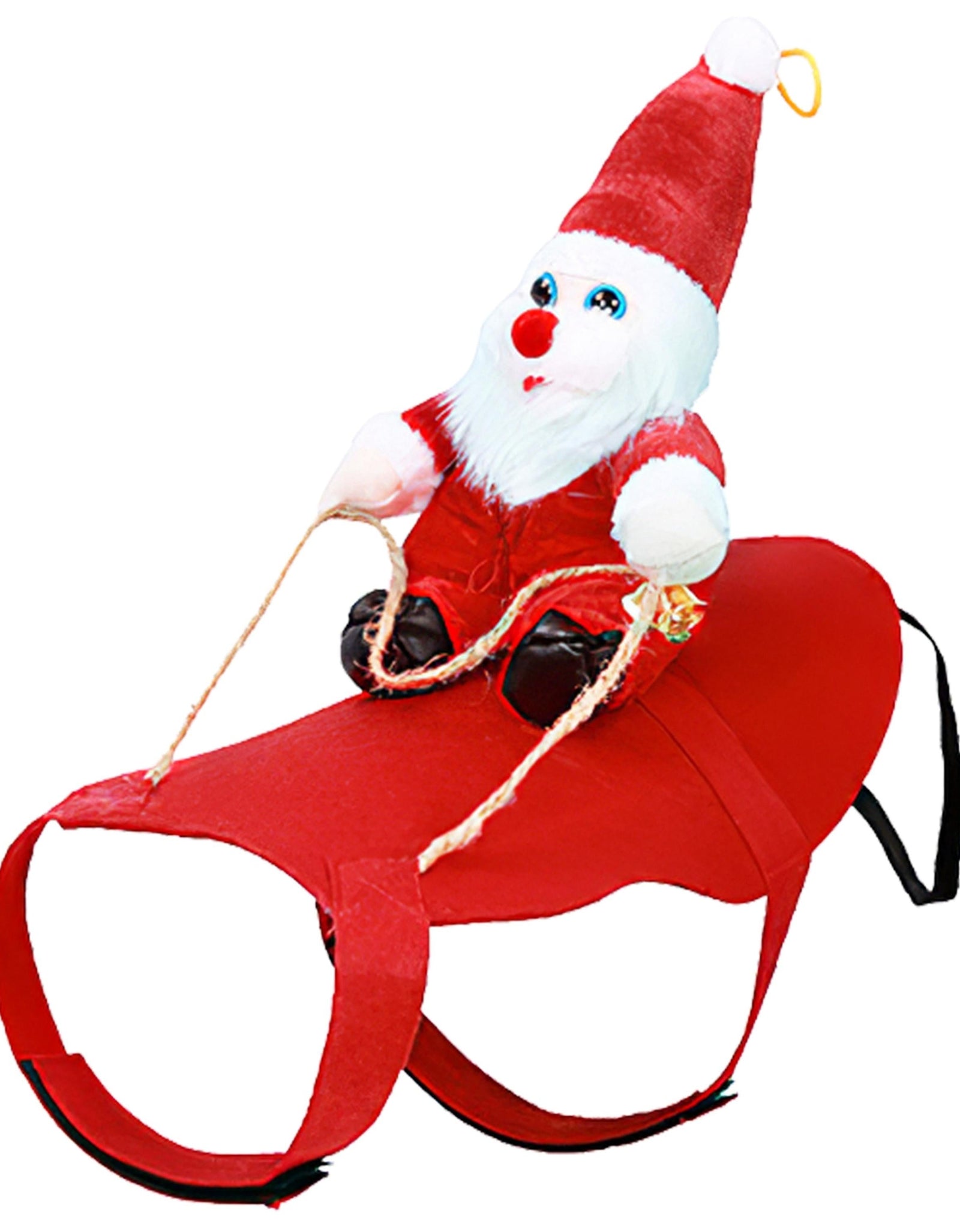 Pet Christmas Costumes Red Winter Coat for Dog Riding Santa Claus with Bell Clothes New Year Outfit Cosplay Costumes Party Dress Up For Cats