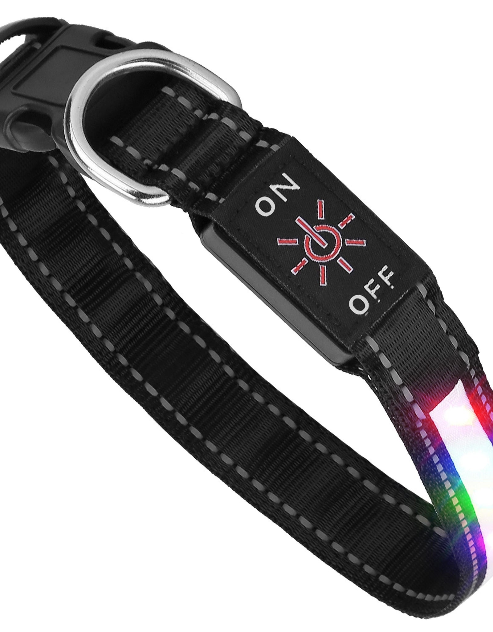Light Up Dog Collar LED Dog Collar Safety Night Glowing Dog Collar with 9 Light Colors IPX7 Waterproof USB Rechargeable S/M/L
