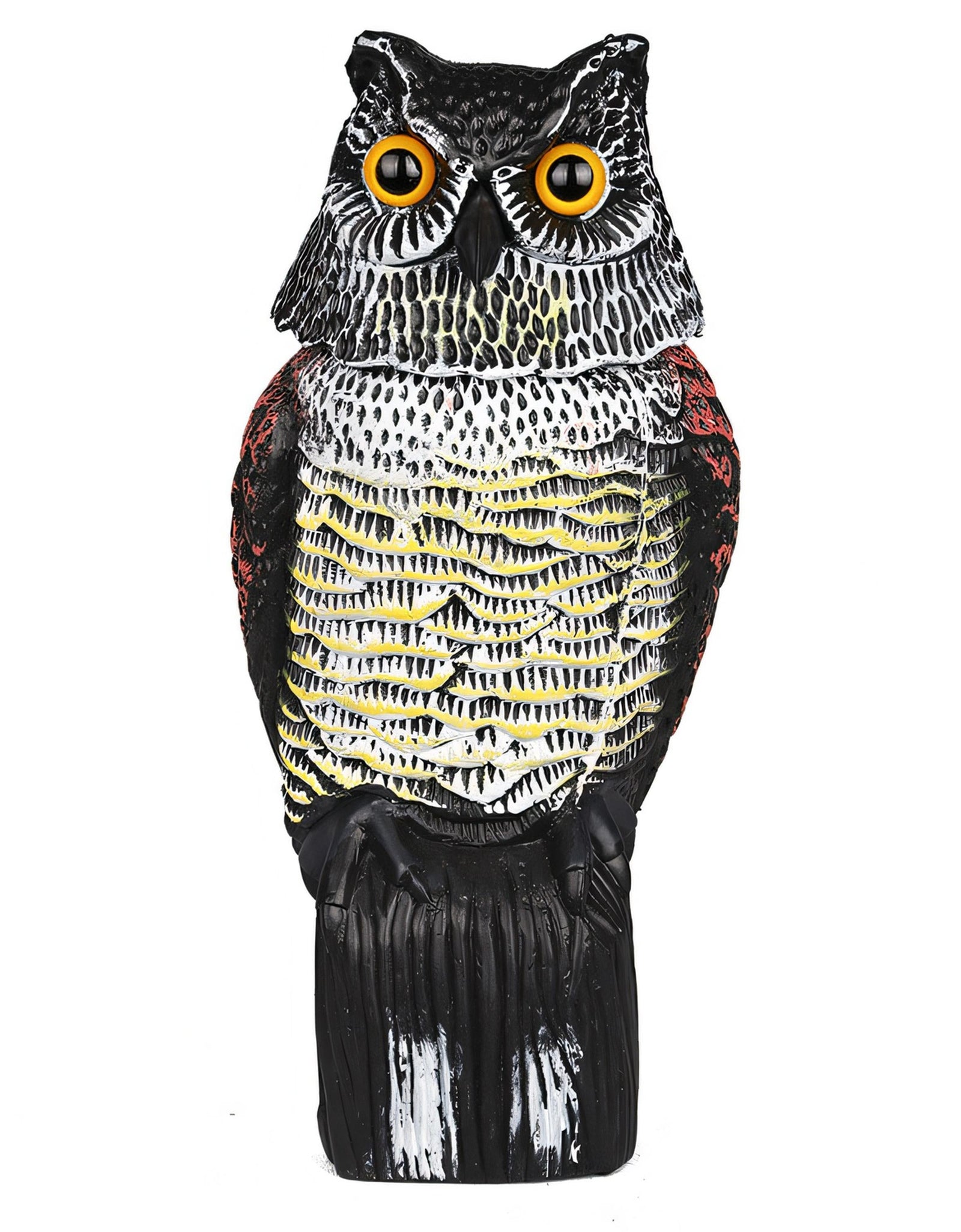 Lifelike Owl Decoy with 360 Degree Rotatable Head Scare Bird Squirrel Away Pest Repellent Bird Deterrent Outdoor Garden Yard Protector