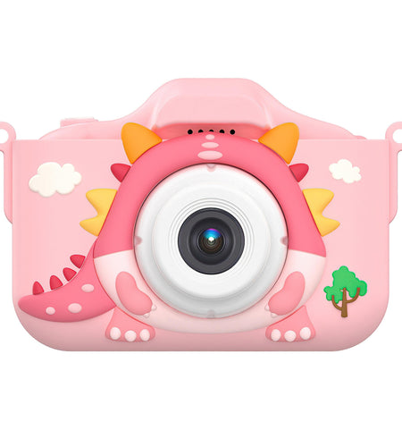 Dinosaur Kids Selfie Camera, 48MP 1080P HD, Cartoon Case, 32GB Card for Ages 6+