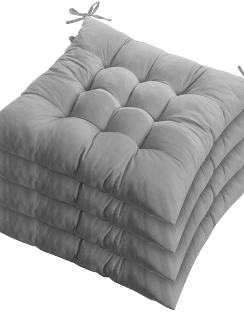 Load image into Gallery viewer, 4Pcs Chair Cushions 17.72x17.72x2.37in Tie-On Square Pads for Home &amp; Travel
