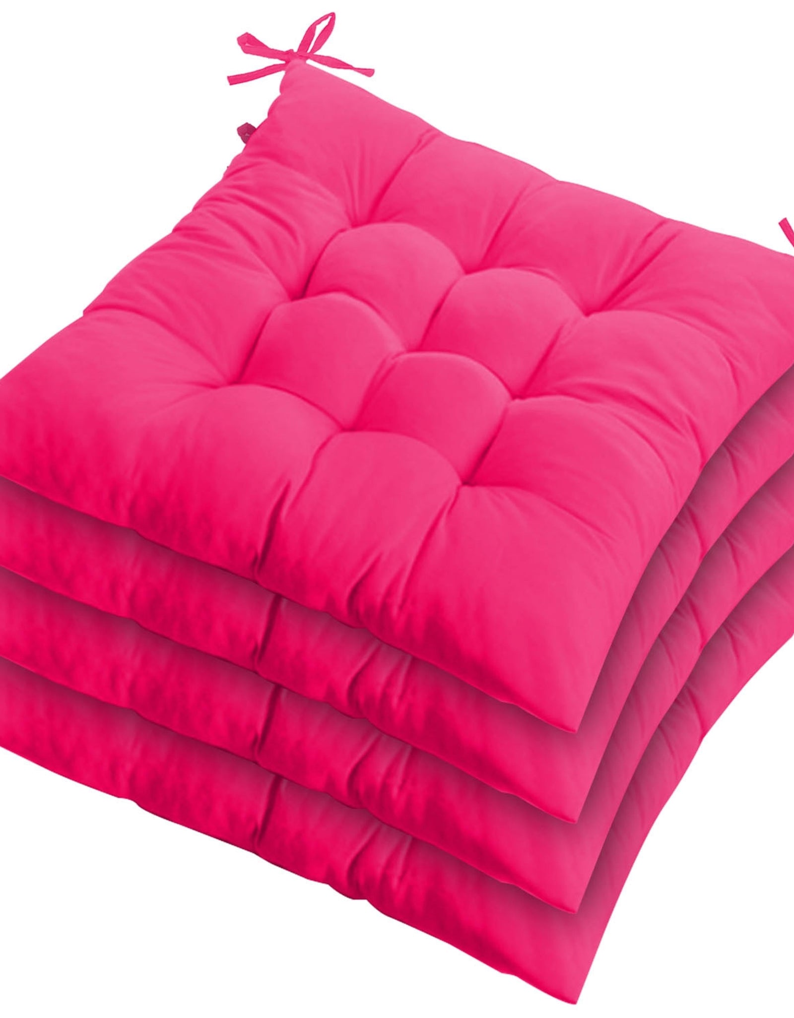 4Pcs Chair Cushions 17.72x17.72x2.37in Tie-On Square Pads for Home & Travel