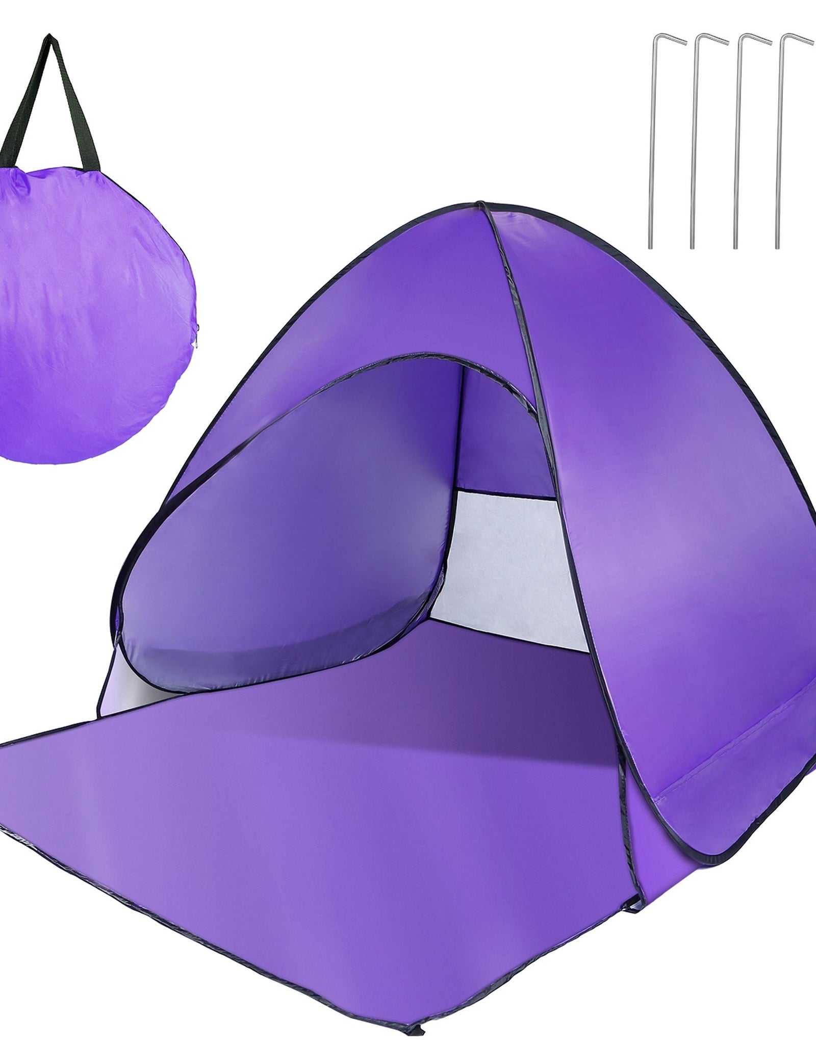 Pop Up Beach Tent Sun Shade Shelter Anti-UV Automatic Waterproof Tent Canopy for 2/3 Man w/ Net Window Storage Bag for Outdoor Beach Camping Fishing P