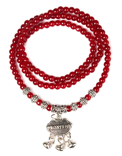 Load image into Gallery viewer, Red Agate Beaded Good Lock Bracelet
