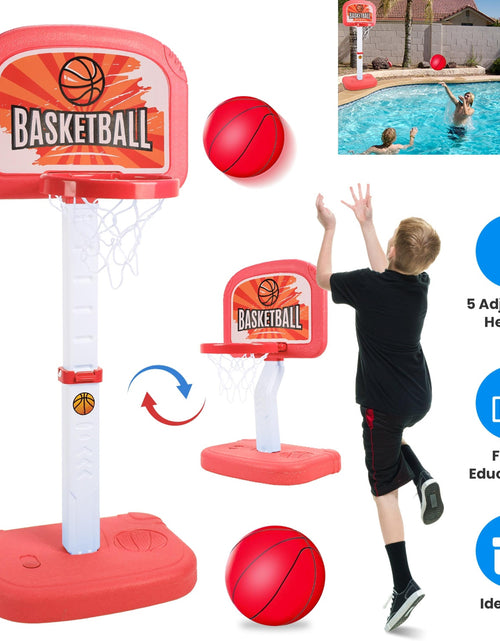 Load image into Gallery viewer, 2 In 1 Poolside Basketball Game Set Pool Basketball Goal Indoor Outdoor Kids Basketball Court Water Basketball Toy with 2 Balls Gift for Boys Girls Ag
