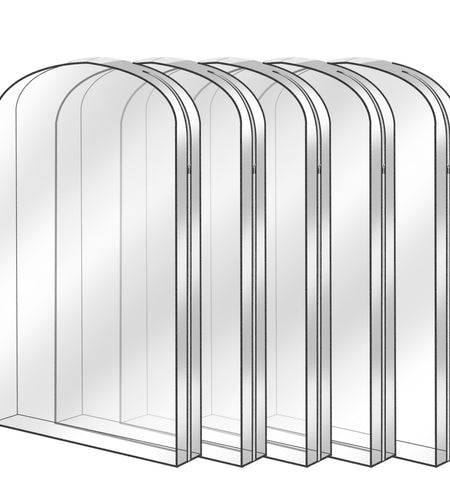 5 Pack 40In Garment Bag for Hanging Clothes Dustproof Waterproof Hanging Clothes Storage Bag Clear Transparent Suits Cover for Sweater Jacket Coat Dre