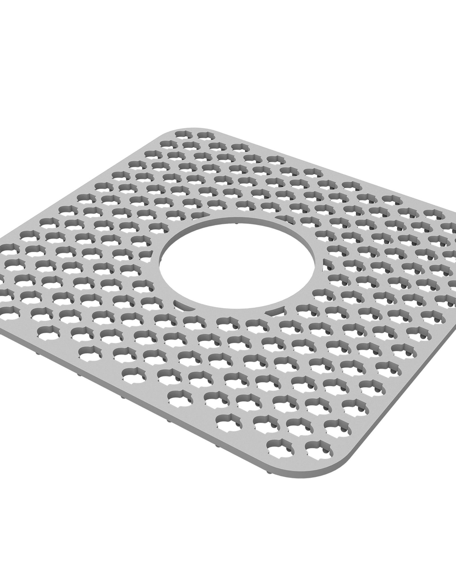2Pcs Silicone Grid Sink Mat with Central Drain Hole 11.61x13.58Inch Non-Slip Kitchen Stainless Steel Sink Protector Dishwasher Safe