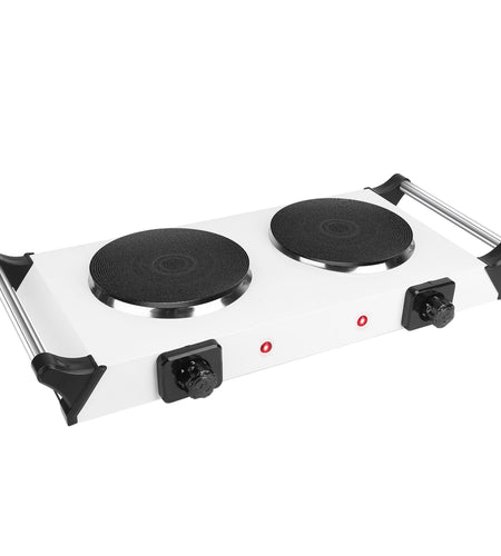 2000W Electric Dual Burner Portable Coil Heating Hot Plate Stove Countertop RV Hotplate with 5 Temperature Adjustments Portable Handles