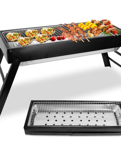 Load image into Gallery viewer, Foldable Charcoal BBQ Grill Stainless Steel Grill Net Easy Setup Portable Tabletop Barbecue Grill for Camping Picnic Outdoor Party Backyard
