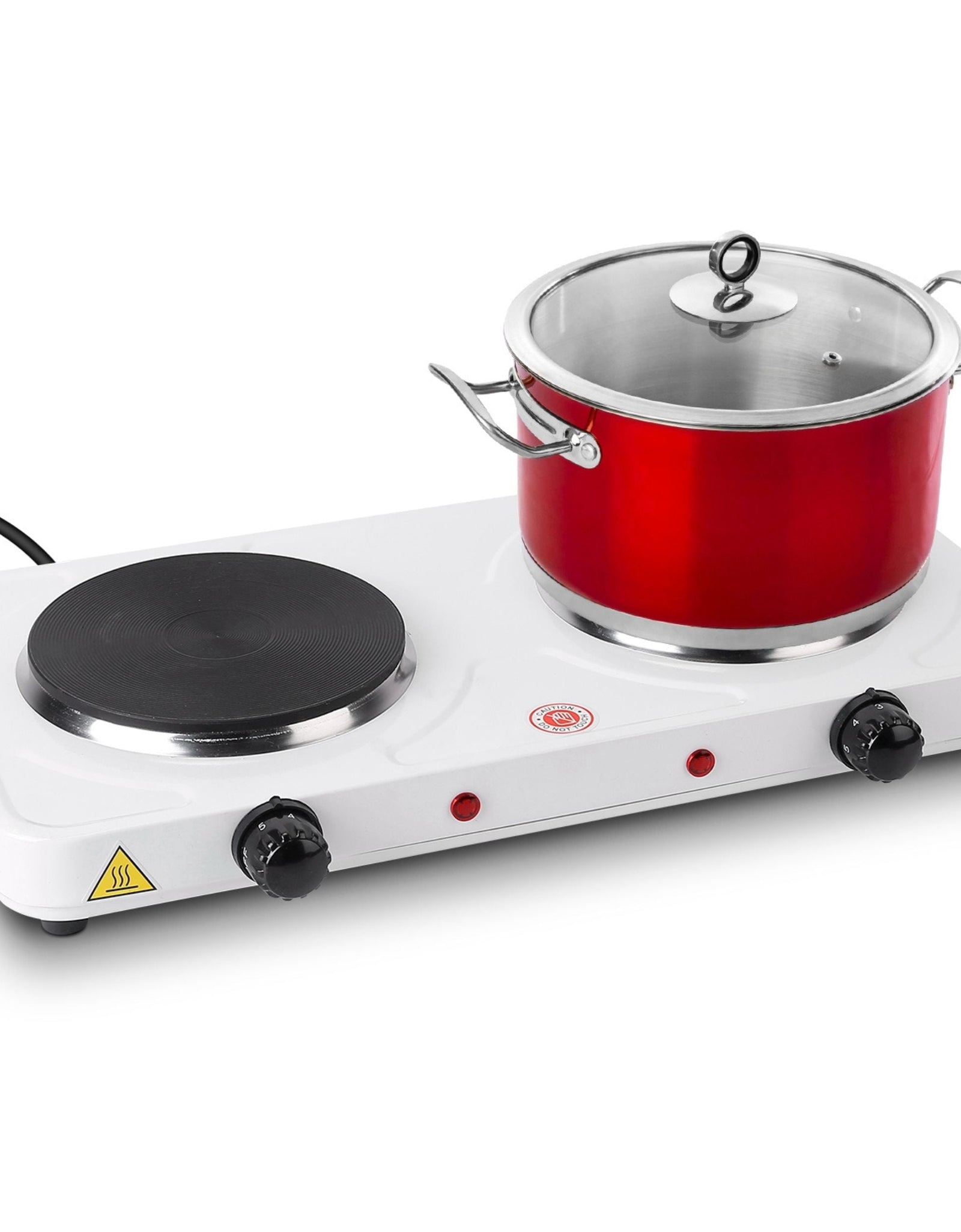 Portable Dual Electric Burner - 2000W, 5 Gear Temperature Control