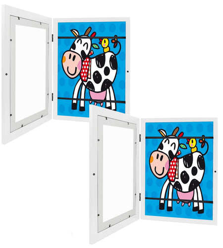 12.99x9.52in Kids Art Frame Front Opening Wooden Frame Artwork Display Storage Frame A4 Picture Frame Wall Display for Photo Art Projects Picture Chil