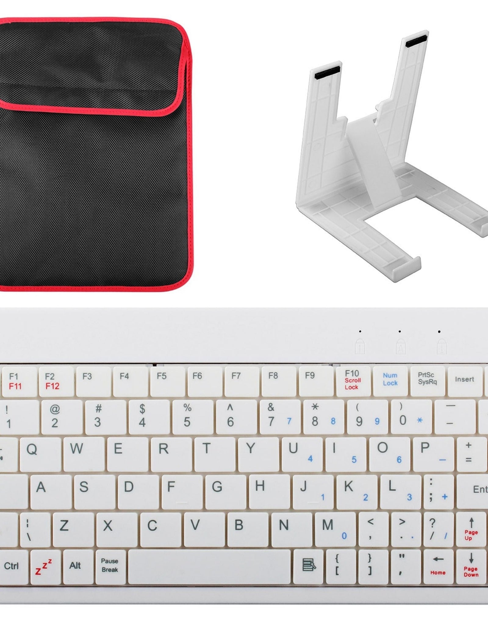 80 Keys Mini USB Wired Keyboard with Carry Bag and Tablet Stand for Android & Windows Tablet