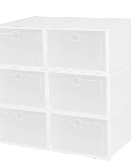 Load image into Gallery viewer, 6Pcs Collapsible Shoe Box Stackable Shoe Storage Bin Transparent Dustproof PP Shoe Organizer Container
