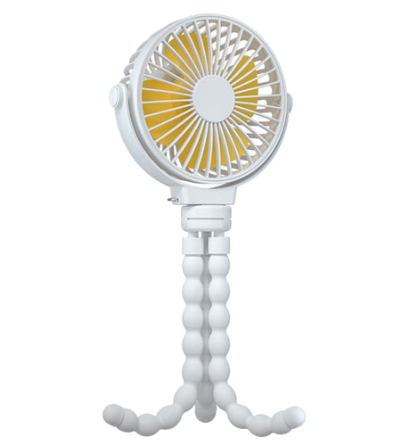 Portable Baby Stroller Fan - Rechargeable Handheld Fan with Flexible Tripod - 3 Speeds - 360� Tilt Head