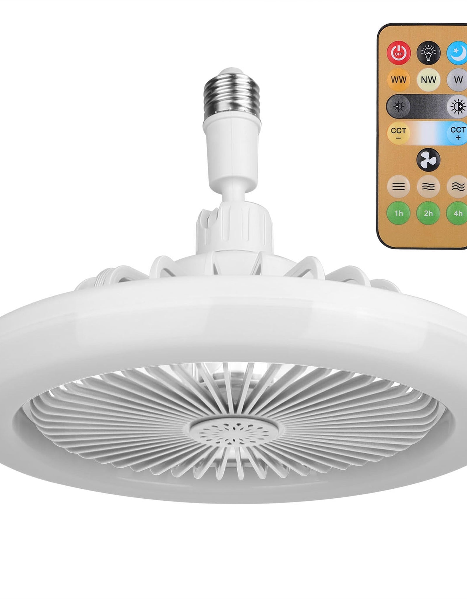 Ceiling Fan With Lights Remote Control 9.44in E27 Socket Fanlight with Dimmable Dimming Light Color Brightness 3 Fan Speed Timer Function