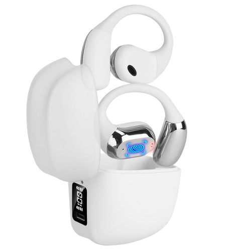 Wireless V5.4 Open Ear Earbuds, LED Display, IPX5, 300Hrs Standby, Touch Control