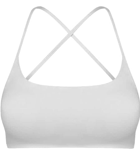 Women Cross Back Sports Bra, Open Back, Thin Straps, Low Impact