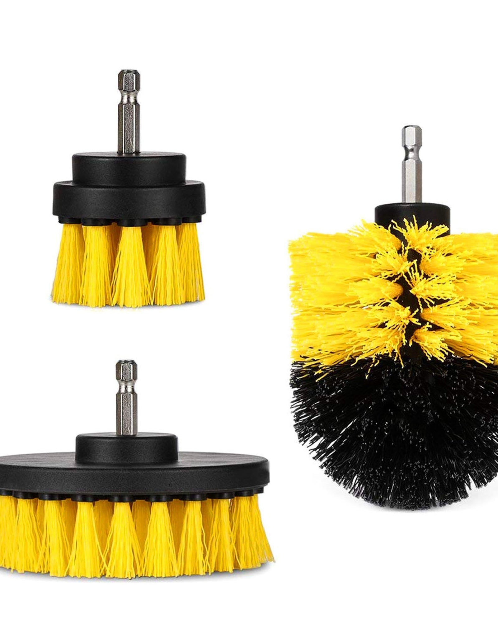 3Pcs/Set Drill Brush Power Scrubber Cleaning Brush for Car Carpet Wall Tile Tub Cleaner Combo