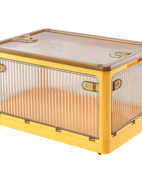 Load image into Gallery viewer, 70QT/66L Foldable Storage Bins with Lid 4 Doors Collapsible Stackable Closet Organizer Containers with Lock 4Pcs Wheels
