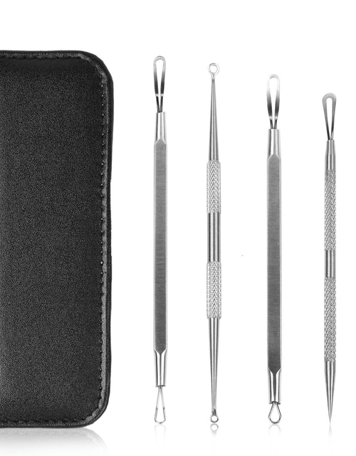 Load image into Gallery viewer, 5 Pcs Blackhead Remover Kit Pimple Comedone Extractor Tool Set Stainless Steel Facial Acne Blemish Whitehead Popping Zit Removing for Nose Face Skin
