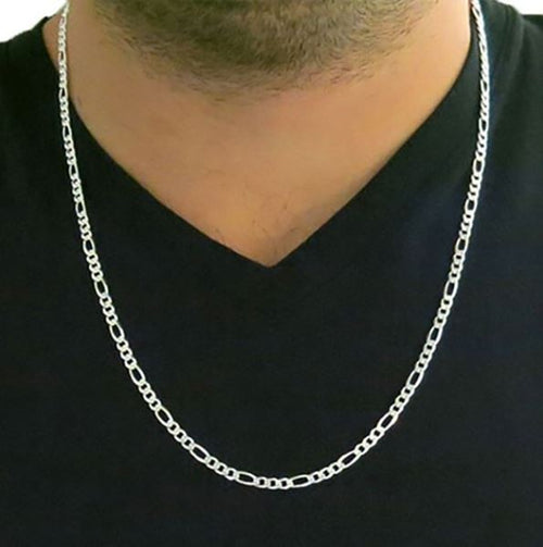Load image into Gallery viewer, Solid Sterling Silver Thick 4MM Figaro Link Chain Unisex by Donatello Gian
