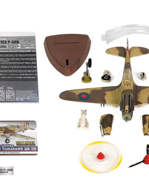 Load image into Gallery viewer, Curtiss P-40B Tomahawk MK IIB Aircraft Fighter "112 Squadron (Royal Air Force) AK402 GA-F North Africa" (October 1941) "WW2 Aircrafts Series" 1/72 Diecast Model by Forces of Valor
