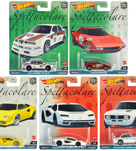 "Spettacolare" 5 piece Set "Car Culture" Series Diecast Model Cars by Hot Wheels