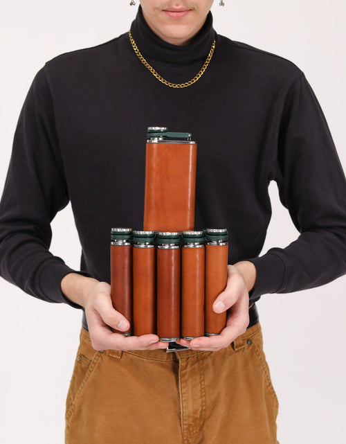 Load image into Gallery viewer, Leather Flask by Lifetime Leather Co
