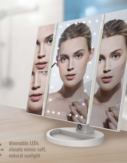 Load image into Gallery viewer, Ultimate Radiance Skincare &amp; Beauty Bundle: Tri-Fold Vanity Mirror, Pursonic Facial Steamer, Anti-Aging Serum Set &amp; Konjac Sponge Duo by Pursonic
