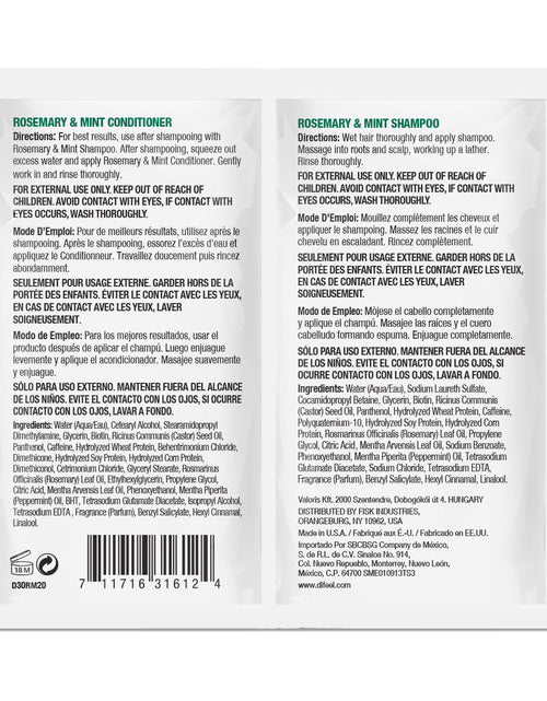 Load image into Gallery viewer, Difeel Rosemary Mint with Biotin Shampoo &amp; Conditioner Combo Packet 2oz. by difeel - find your natural beauty
