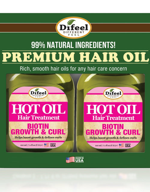 Load image into Gallery viewer, Difeel Biotin Growth and Curl Hot Oil Treatment 7.1 oz. - Deluxe 2-PC Gift Set by difeel - find your natural beauty
