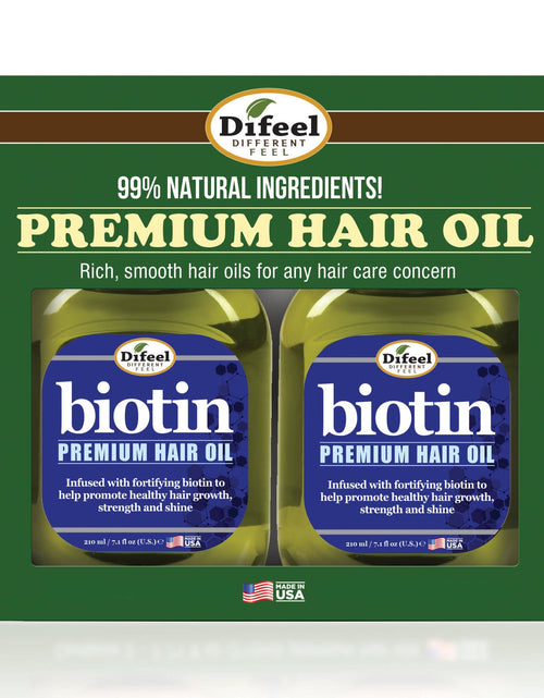 Load image into Gallery viewer, Difeel Biotin Premium Hair Oil 7.1 oz. 2-PACK GIFT SET by difeel - find your natural beauty
