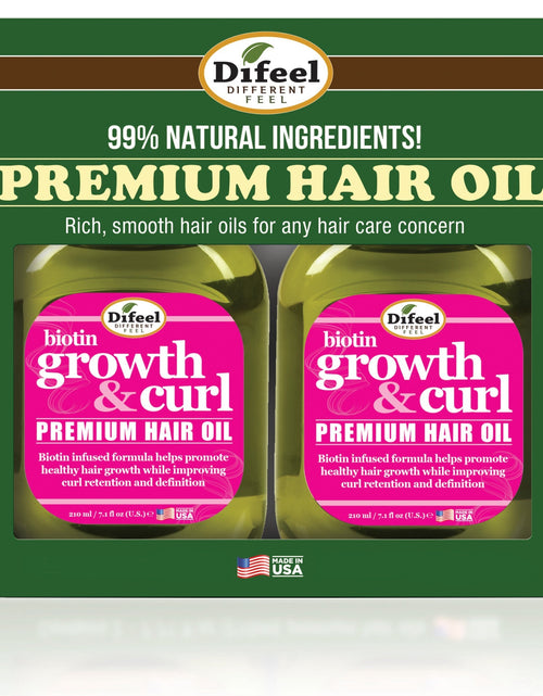 Load image into Gallery viewer, Difeel Biotin Growth and Curl Premium Hair Oil 7.1 oz. - Deluxe 2-PC Gift Set by difeel - find your natural beauty
