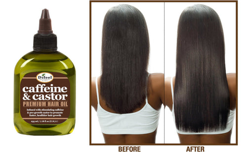 Load image into Gallery viewer, Difeel 4-PC Caffeine &amp; Castor Shampoo &amp; Conditioner Hair Care Gift Set - Includes 12 oz. Shampoo, Conditioner, Hair Mask &amp; 7.1 oz. Hair Oil by difeel - find your natural beauty
