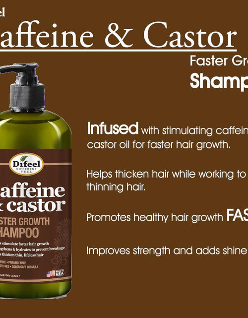 Load image into Gallery viewer, Difeel 3-PC Caffeine &amp; Castor Shampoo, Conditioner &amp; Hair Oil for Faster Hair Growth - with 33.8 oz. Shampoo, 33.8 oz. Conditioner &amp; 7.78 oz. Hair Oil by difeel - find your natural beauty
