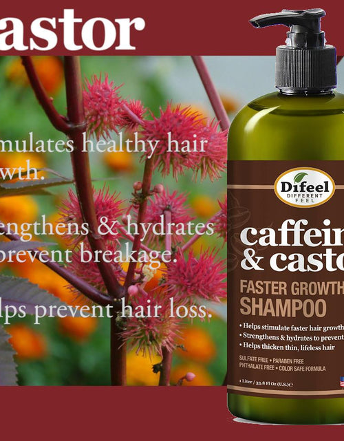 Load image into Gallery viewer, Difeel 3-PC Caffeine &amp; Castor Shampoo, Conditioner &amp; Hair Oil for Faster Hair Growth - with 33.8 oz. Shampoo, 33.8 oz. Conditioner &amp; 7.78 oz. Hair Oil by difeel - find your natural beauty
