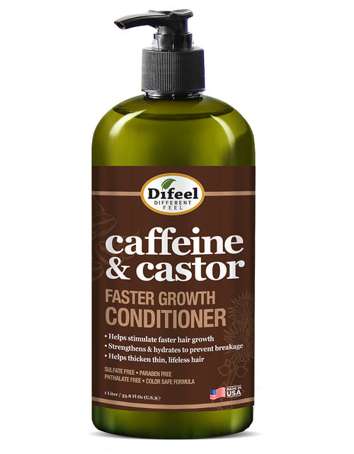 Load image into Gallery viewer, Difeel 3-PC Caffeine &amp; Castor Shampoo, Conditioner &amp; Hair Oil for Faster Hair Growth - with 33.8 oz. Shampoo, 33.8 oz. Conditioner &amp; 7.78 oz. Hair Oil by difeel - find your natural beauty
