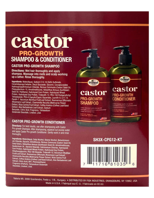 Load image into Gallery viewer, Difeel Castor Pro-Growth Shampoo 12 oz. &amp; Conditioner 12 oz. (2-Piece Gift Set) by difeel - find your natural beauty
